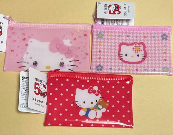 キティ　HELLO KITTY フラットポーチ　３個セット