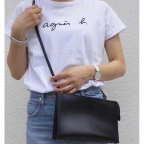 新品★アニエスベーagnes b.半袖ロゴTシャツ　ホワイト　レディースＭサイズ