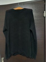 90s 初期　フランス製 APC 黒　ヘビーコットン　ローゲージ　ブラックインディゴ　VINTAGE ニット　サマーセーター　sizeM　ビンテージ 80s_画像4