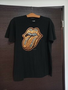 良品 90s USA製 THE ROLLING STONES TOUR 97年 ザ ローリングストーンズ　SOLD OUT ビンテージ　Tシャツ　黒 sizeL　デッドストック購入　