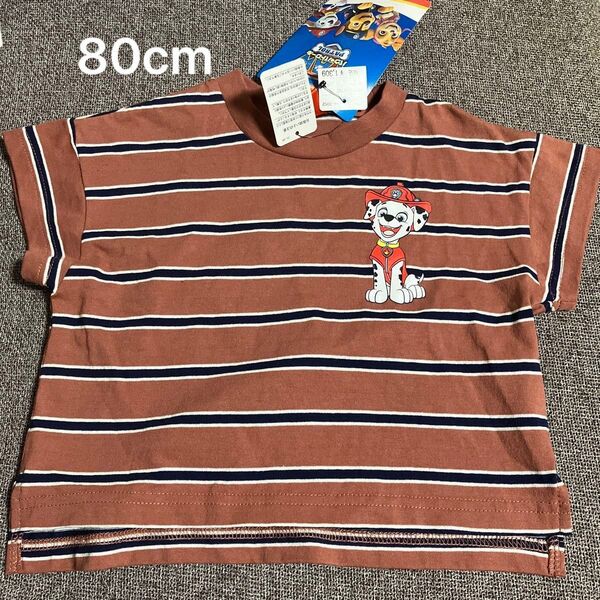 パウパト マーシャル Tシャツ ボーダー 半袖Tシャツ パウパトロール 80cm パウ・パトロール