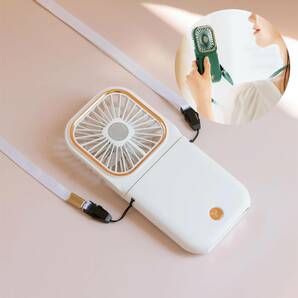 7 Life ハンディファン 手持ち扇風機 携帯扇風機 首掛け 扇風機 充電式USB扇風機 手持ち 卓上 首掛け 扇風機 ミニ扇風機(ホワイト)
