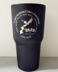 沖縄 米軍放出品 243nd MARINE CORPS BIRTHDAYステンレス タンブラー 記念 軍払い下げ