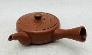 [ б/у ] Tokoname .?. грязь заварной чайник flat заварной чайник . чайная посуда retro антиквариат чайная посуда японская посуда текущее состояние товар античный DM0528M