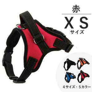 犬用ハーネス 首輪 胴輪 新品 XSサイズ （赤・レッド）