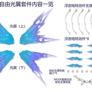 【DDB CORGI】1/100 MGEX ストライクフリーダムガンダム 用 光の翼 改造パーツ エフェクトパーツ プラモデル 未組立 新品の画像3
