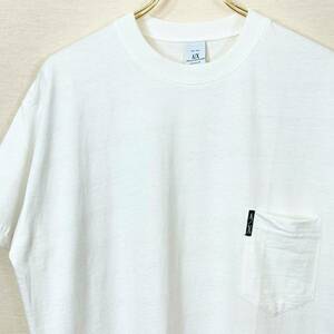 希少《 Dead Stock / ARMANI EXCHANGE 》80s 90s デッド【 アルマーニ 白 ホワイト コットン Tシャツ L ビンテージ アメリカ製 】 