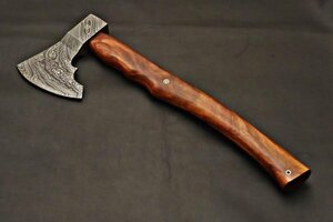 Damascus Steel Ax Total длины 46㎝+ подлинная кожаная оболочка ручной работы на заказ