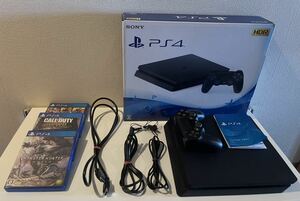 [1 jpy start ]SONY PS4 Play station 4 body CUH-2100A B01 Jet Black 500GB the first period . ending secondhand goods extra soft attaching 