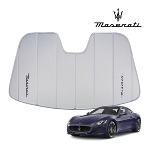 USマセラティ純正 専用設計 Maserati ロゴ &刺繍入サンシェード ケース付 グラントゥーリズモ / MC ストラダーレ / クアトロポルテ M139