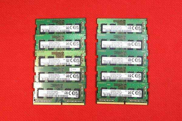 ★送料無料★ SAMSUNG PC4-3200AA 4GB 10枚セット/ DDR4 SO-DIMM ノートパソコン用メモリ/ 中古動作品/ 管理番号101