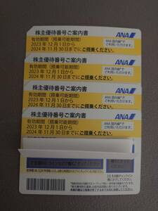 ANA株主優待券4枚　有効期間2024年11月30日まで