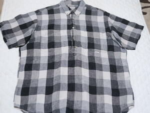 Papas パパス リネン　プルオーバー　BDシャツ M４８サイズ　
