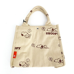 スヌーピー ジャガードトートバッグ (ベージュ) ルートート (ROOTOTE) SNOOPY