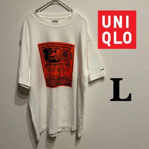 UNIQLO ディズニー　キースヘリング　ミッキー　オーバーサイズ　Tシャツ　白 半袖 半袖プリントTシャツ カットソー
