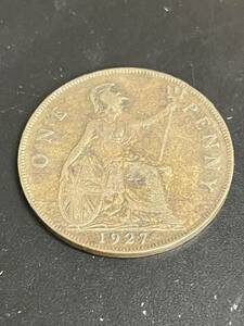 【送料無料】1927 イギリス 1ペニー 青銅貨 ジョージ５世・アンティーク コイン