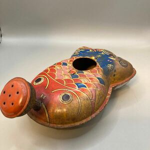 1960 period that time thing tin plate goldfish jouro Vintage Showa Retro toy toy watering can . rain .