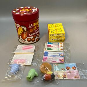 MORINAGA 森永 キョロちゃん チョコボール 缶 缶詰め 空き缶 キャラメル シール等　90年代 レトロ 当時物 コレクション アンティーク 