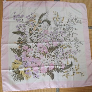  Christian Dior silk scarf Italy flower pink 