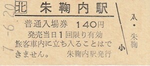 H047.JR北海道　深名線　朱鞠内駅　140円　7.6.20【0169】