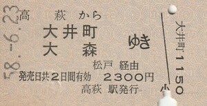 P551.常磐線　高萩から大井町　大森ゆき　松戸経由　58.6.23