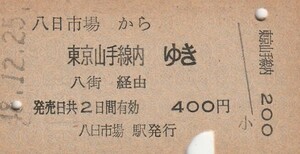 P996.総武本線　八日市場から東京山手線内ゆき　八街経由　48.12.25