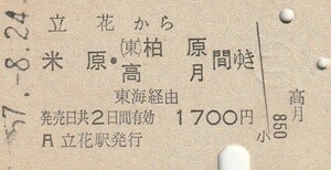 P075.東海道本線　立花から米原　柏原　高月　間ゆき　東海経由　57.8.24【0203】