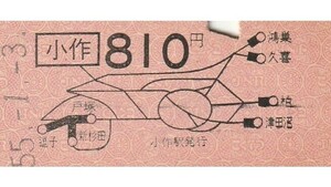 N238.青梅線　小作　810円　55.1.3【0771】