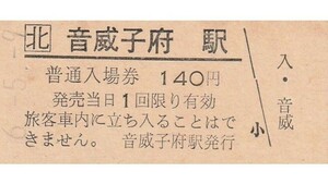 H079.JR北海道　宗谷本線　音威子府駅　140円　6.5.9　経年劣化