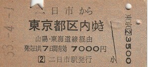 Q039.鹿児島本線　二日市から東京都区内ゆき　山陽、東海道線経由　53.4.1