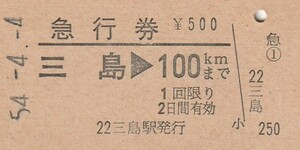 E080.東海道本線　三島⇒100キロ　54.4.4