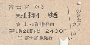 P873.身延線　富士宮から東京山手線内ゆき　富士・東海道線経由　62.1.31【2458】