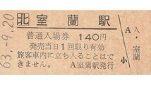 H059.JR北海道　室蘭本線　室蘭駅　140円　63.9.20　汚れ_画像1