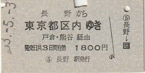 L394.信越本線　長野から東京都区内ゆき　戸倉・熊谷経由　53.5.3