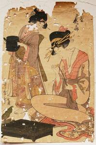 Art hand Auction ◆Укиё-э Китагава Утамаро: Цветочный человек и красавица периода Эдо, цветная гравюра на дереве, китайская живопись Тан, Рисование, Укиё-э, Принты, Портрет красивой женщины