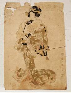 ◆浮世絵『 菊川英山 美人図 』江戸時代 彩色木版画 中国唐物唐画