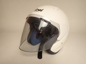 B-722 Arai ARAI шлем белый б/у текущее состояние товар старый машина мотоцикл 57.58cm