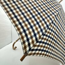 Aquascutum アクアスキュータム 雨傘 長傘 55センチ チェック柄 未使用タグ付 日本製 ポリエステル かさ カサ【道楽札幌】_画像7