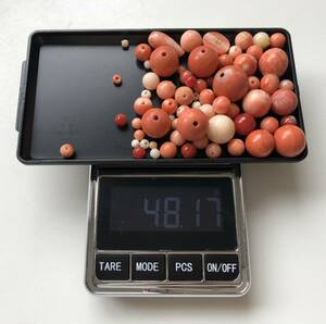 book@.. coral loose circle sphere parts approximately 48.1g