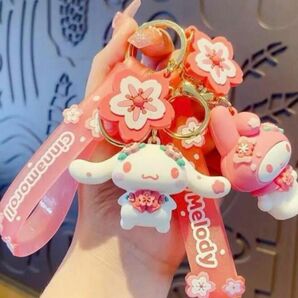 シナモン キーホルダー 桜 ピンク キーホルダー