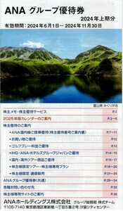 【最新 ２冊有】ANA 全日空 株主優待 冊子 1冊 2024年11月30日まで ANAグループ優待券 2024年上期 ホテル 国内海外ツアー ゴルフプレー 他