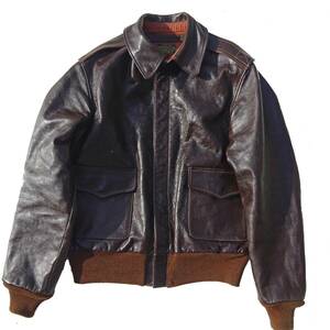 美品　Type A-2 ORDER W535 AC 16159 BUZZ RICKSON CLOTHING CO. SEMI-ANILINE FINISHEDホースハイドラフウェア社東洋バズリクソンズ38