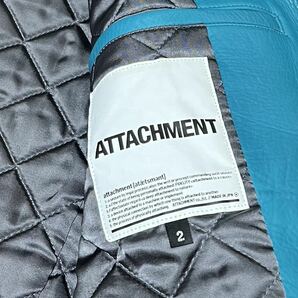 ATTACHMENT ダブルライダース size2 ターコイズ アニリンカーフ 定価20万超 牛革 レザー レザージャケット ライダースジャケットの画像4