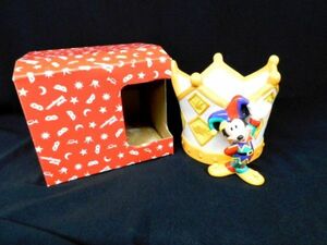 M921* Tokyo Disney Land 15 anniversary commemoration Mickey fan tajia ceramics figure attaching planter case unused goods * postage 690 jpy ~