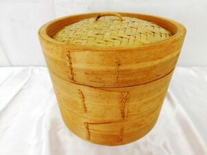 A900* basket steamer Chinese basket steamer steamer ..?..?seiro2 step peace basket steamer? cover attaching beautiful goods cookware small ....* postage 780 jpy ~