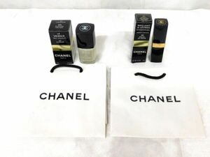 T913*CHANEL 36 SOLEIL DE NEIGE/05 FLOCON lip manicure shopa-2 point Chanel cosmetics boxed 4 point together sack * postage 590 jpy ~