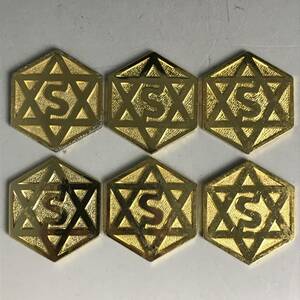 mt2/28 SE研究所 セリストン パワーメタル コイン ヘキサゴン 金属製 6枚セット 重さ10g ゴールド色　メダル　ヒラヤン