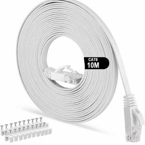 10M LANケーブル CAT6 準拠 ウルトラフラットケーブル プリンター対応 RJ45コネクタ カテゴリ6 10M