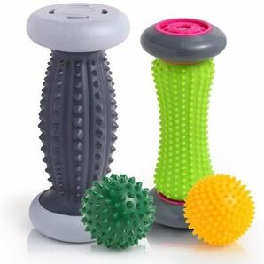 足裏マッサージ 足ツボ Foot Roller Set 足ローラーセット 足ローラー2本とスパイク2本