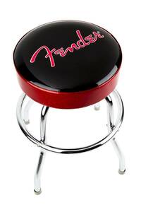 FENDER крыло RED SPARKLE LOGO BARSTOOL BLACK AND RED SPARKLE красный Spark . Logo балка табурет 24 дюймовый . гитара табурет 